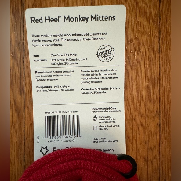 Fox River Red Heel Monkey Mittens. NWT - Picture 5 of 6